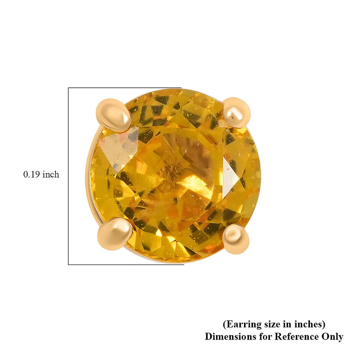 Certified and Appraised LUXURO AAA Yellow Sapphire Solitaire Stud Earring in 14K Yellow Gold, 1.10 Ct. 8370439 6