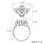 D'Joy Moissanite Floral Halo Ring in Rhodium Overlay Sterling Silver  4.64 Ct._8370627_5