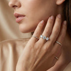 Luxuriant - 18K Yellow Gold IGI Certified Lab Grown Diamond (VS/E-F) Trilogy Ring 3.00 Ct._8371125_2