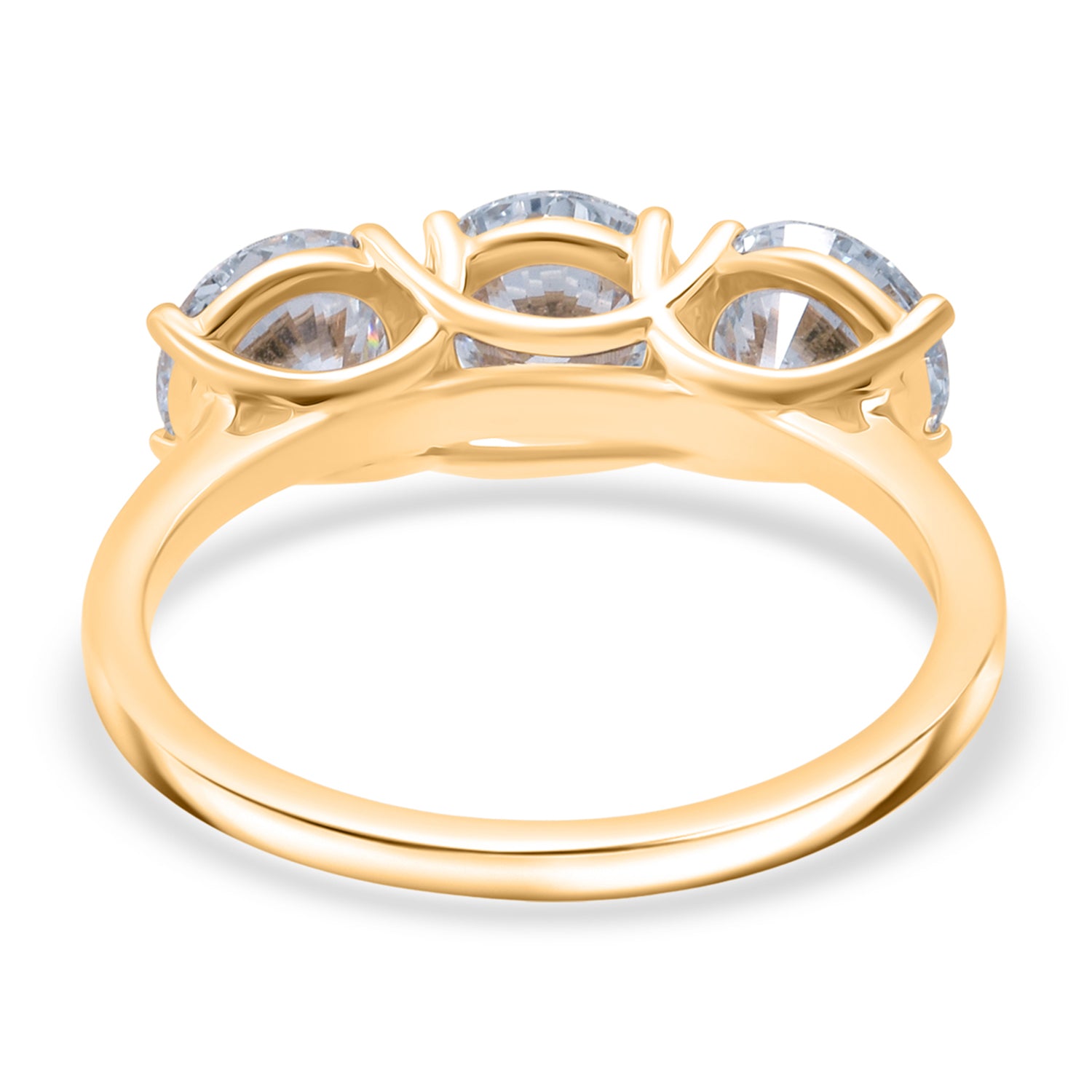LUXURIANT 3 Ct. Lab Grown Diamond Trilogy Ring in 18K Yellow Gold, IGI Certified 8371125 5