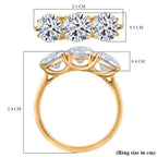 Luxuriant - 18K Yellow Gold IGI Certified Lab Grown Diamond (VS/E-F) Trilogy Ring 3.00 Ct._8371125_5