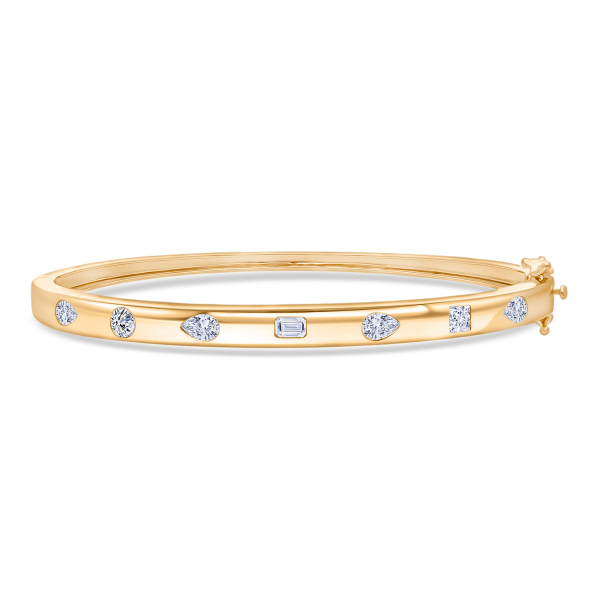 1.99.Ct Luxuriant Lab Grown Diamond (VS-EF) Bangle (Size - 7.5) in 18K Vermeil Yellow Gold Plated St V32573693 0