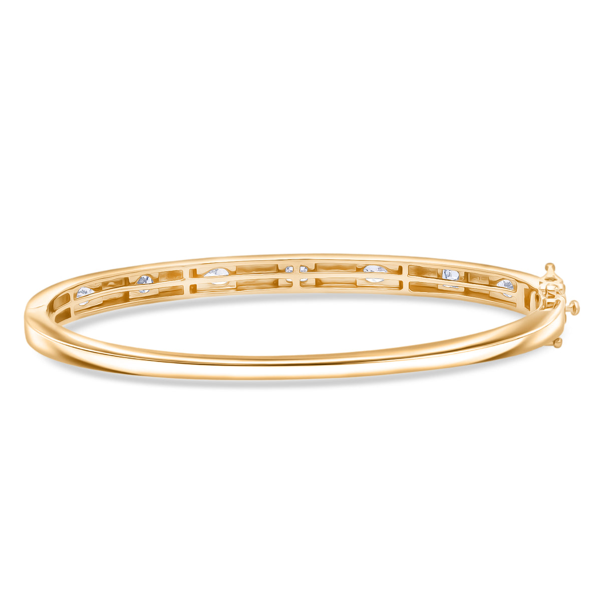 1.99.Ct Luxuriant Lab Grown Diamond (VS-EF) Bangle (Size - 7.5) in 18K Vermeil Yellow Gold Plated St V32573693 5