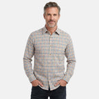 Jj Willis Mens Casual Checker Shirt (Size L) - Off-White, Wine, Navy & Olive_8371408