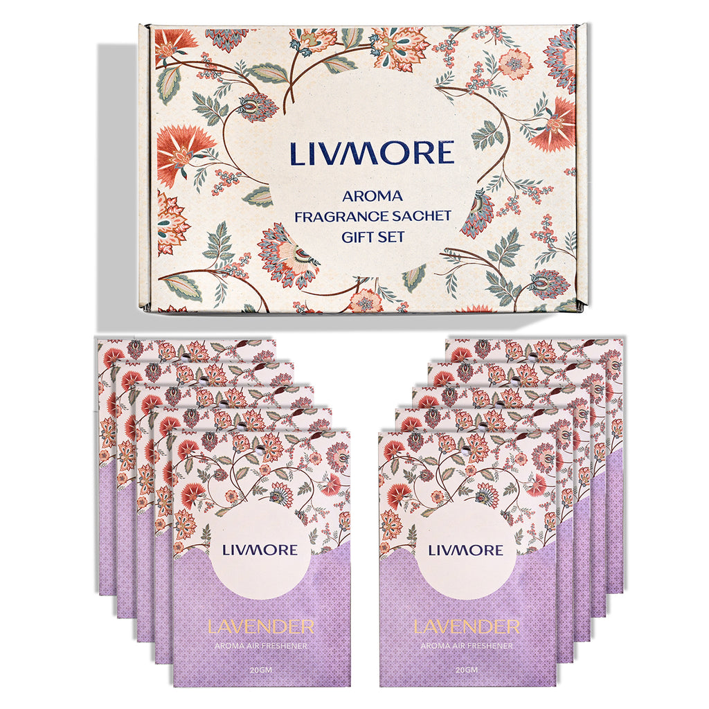 Livmore Set of 10 Lavender Fragrance Sachets (Size 8 x 9Cm)_8373660