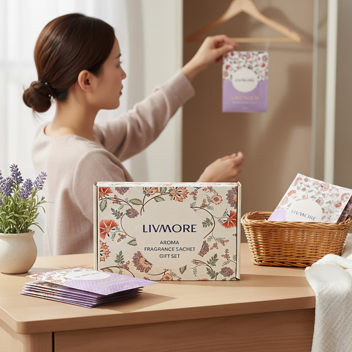 Livmore Set of 10 Lavender Fragrance Sachets (Size 8 x 9Cm) V32491213 5