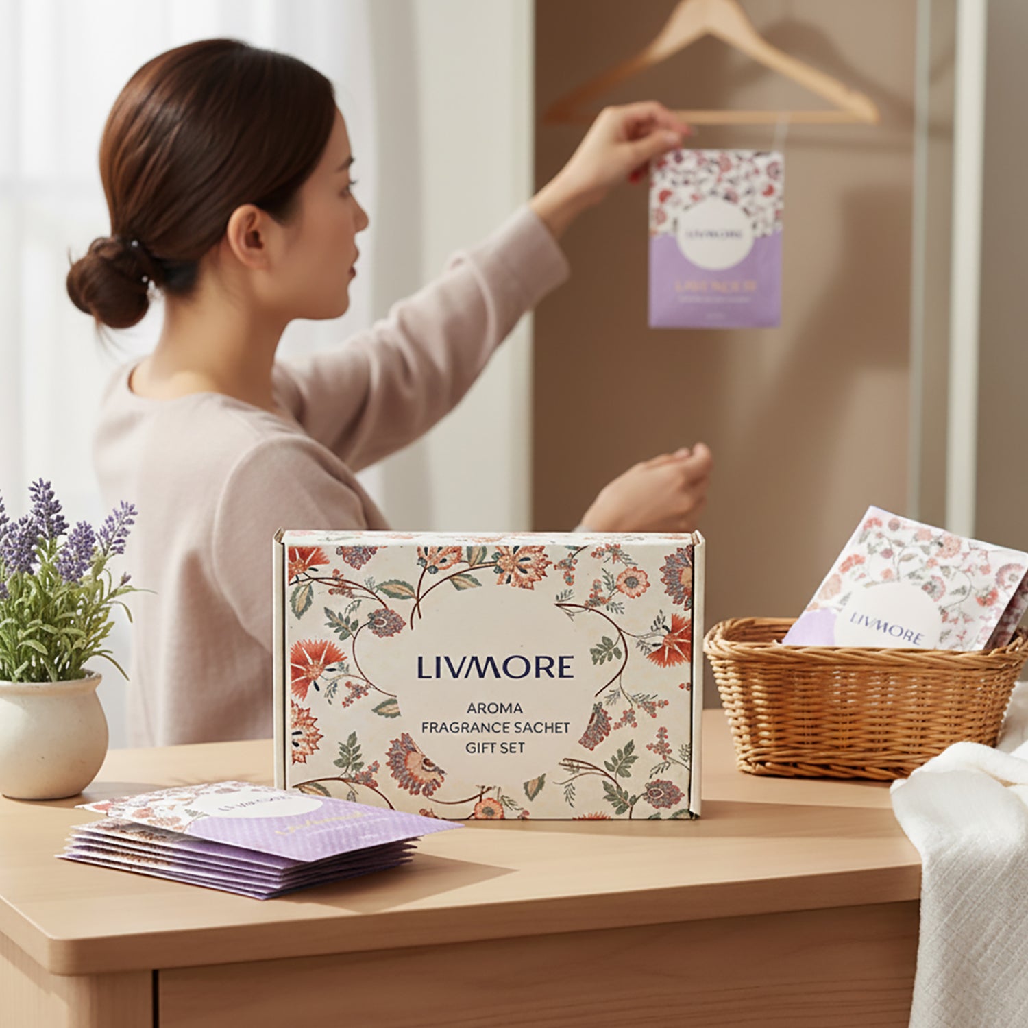 Livmore Set of 10 Lavender Fragrance Sachets (Size 8 x 9Cm) V32491213 5