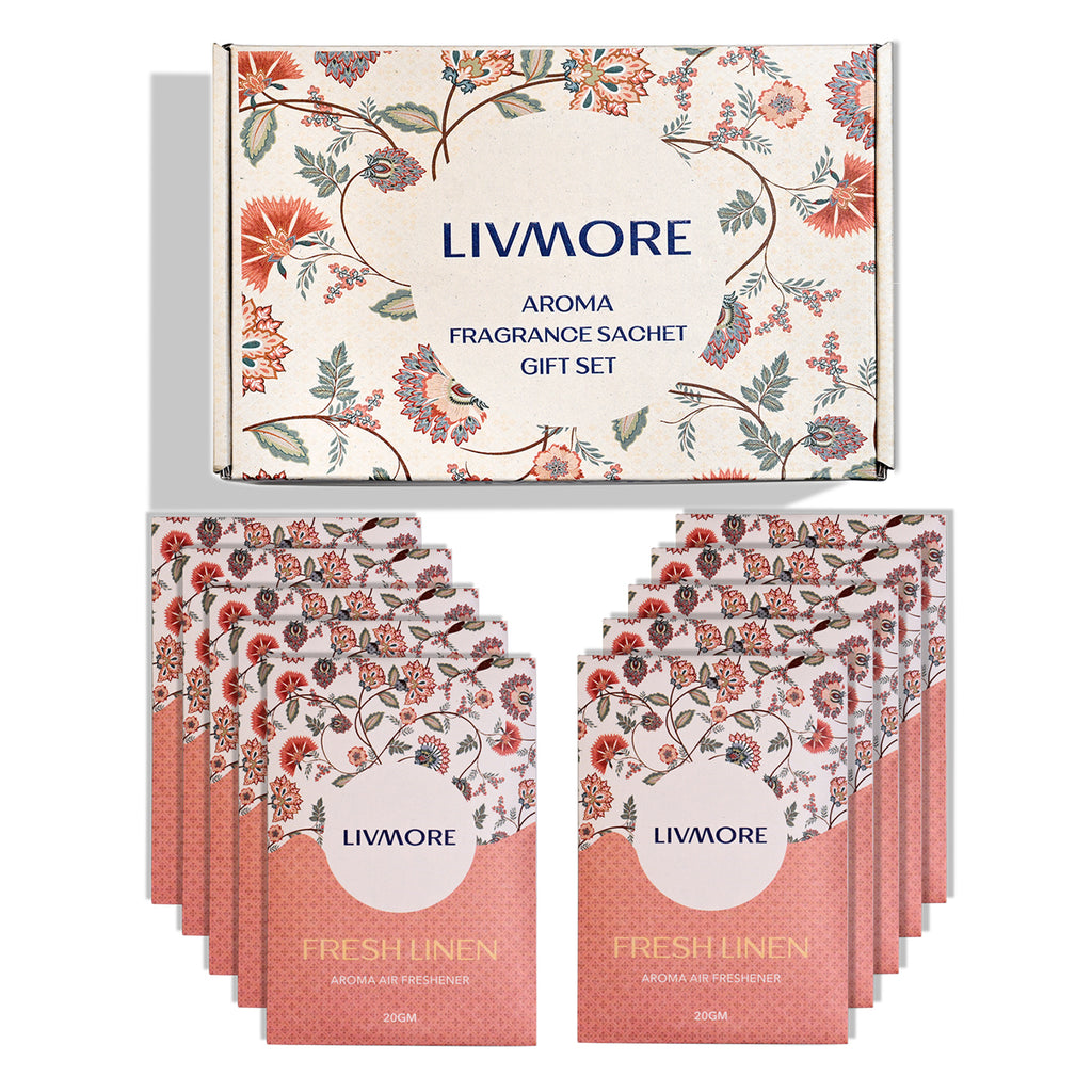 Livmore Set of 10 Fresh Linen Fragrance Sachets (Size 8 x 9Cm)_8373672