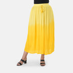 La Marey Rayon Crepe Patterned Skirt (Size - XL) - Yellow_8373734_1