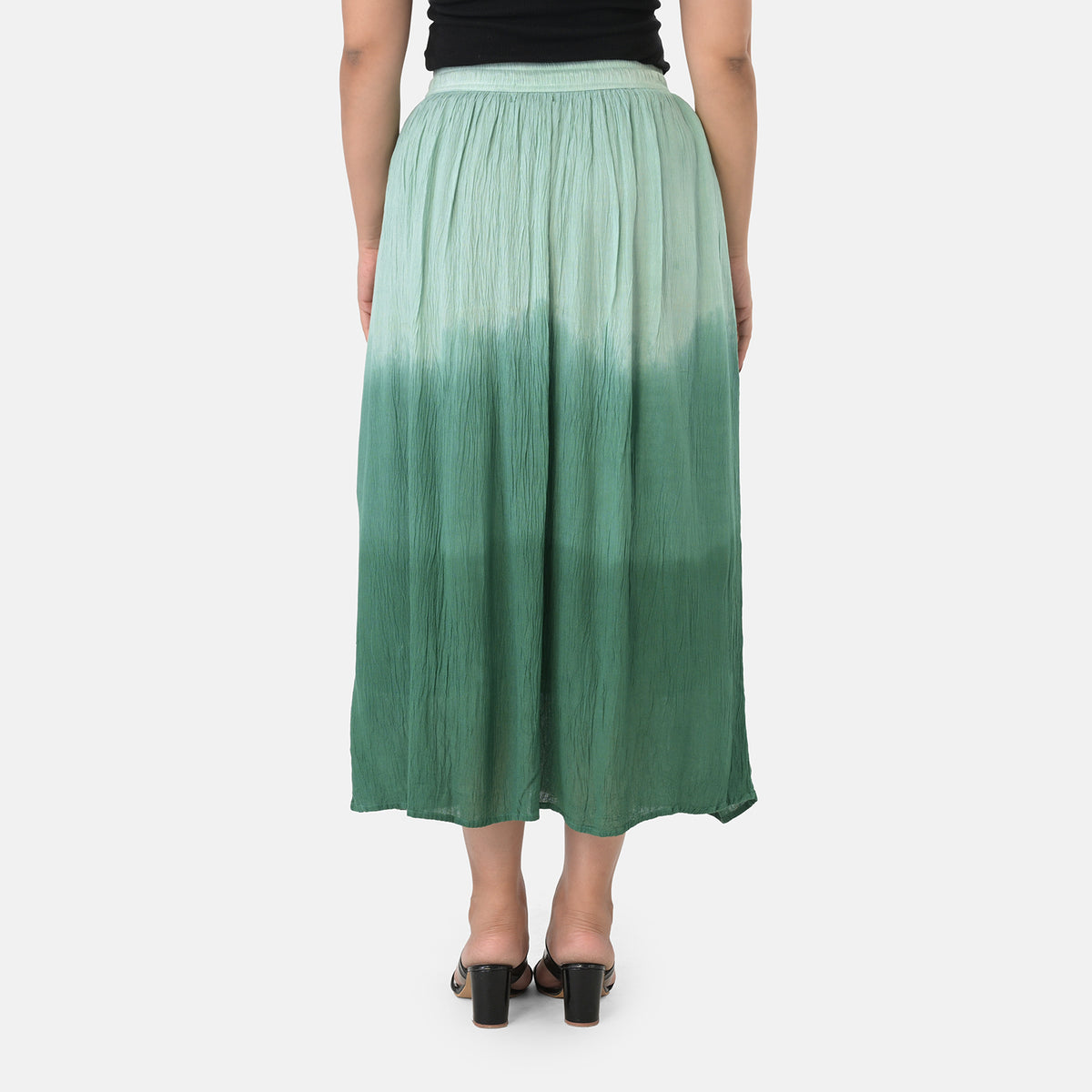 La Marey Womens Ombre Dyed Rayon Crepe Skirt (Size L, Fit 16 To 18) - Green V32647215 4