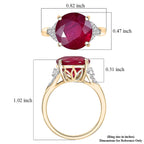 Luxuriant 10K Yellow Gold AAA Niassa Ruby, Lab Grown Diamond GH, SI Main Stone With Side Stone Ring, Gold Wt.3.12 Gms  7.570  Ct._8374057_5