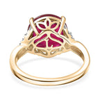 Luxuriant 10K Yellow Gold AAA Niassa Ruby, Lab Grown Diamond GH, SI Main Stone With Side Stone Ring, Gold Wt.3.12 Gms  7.570  Ct._8374057_6