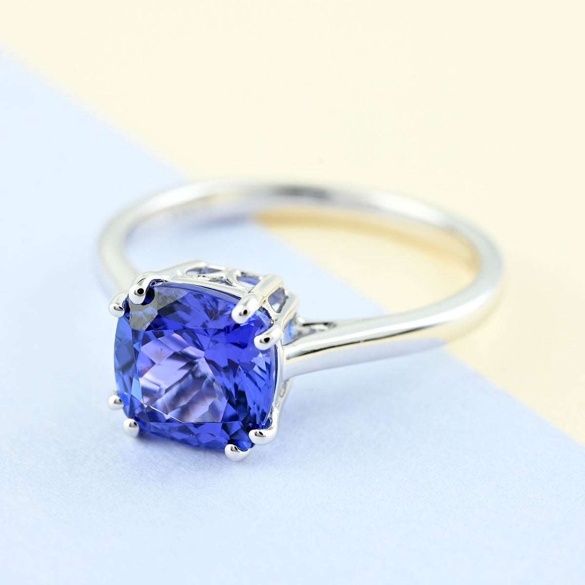 18K White Gold AAA Tanzanite Solitaire Ring, Gold Wt. 3.02 Gms 1.900 Ct. 8374105 1