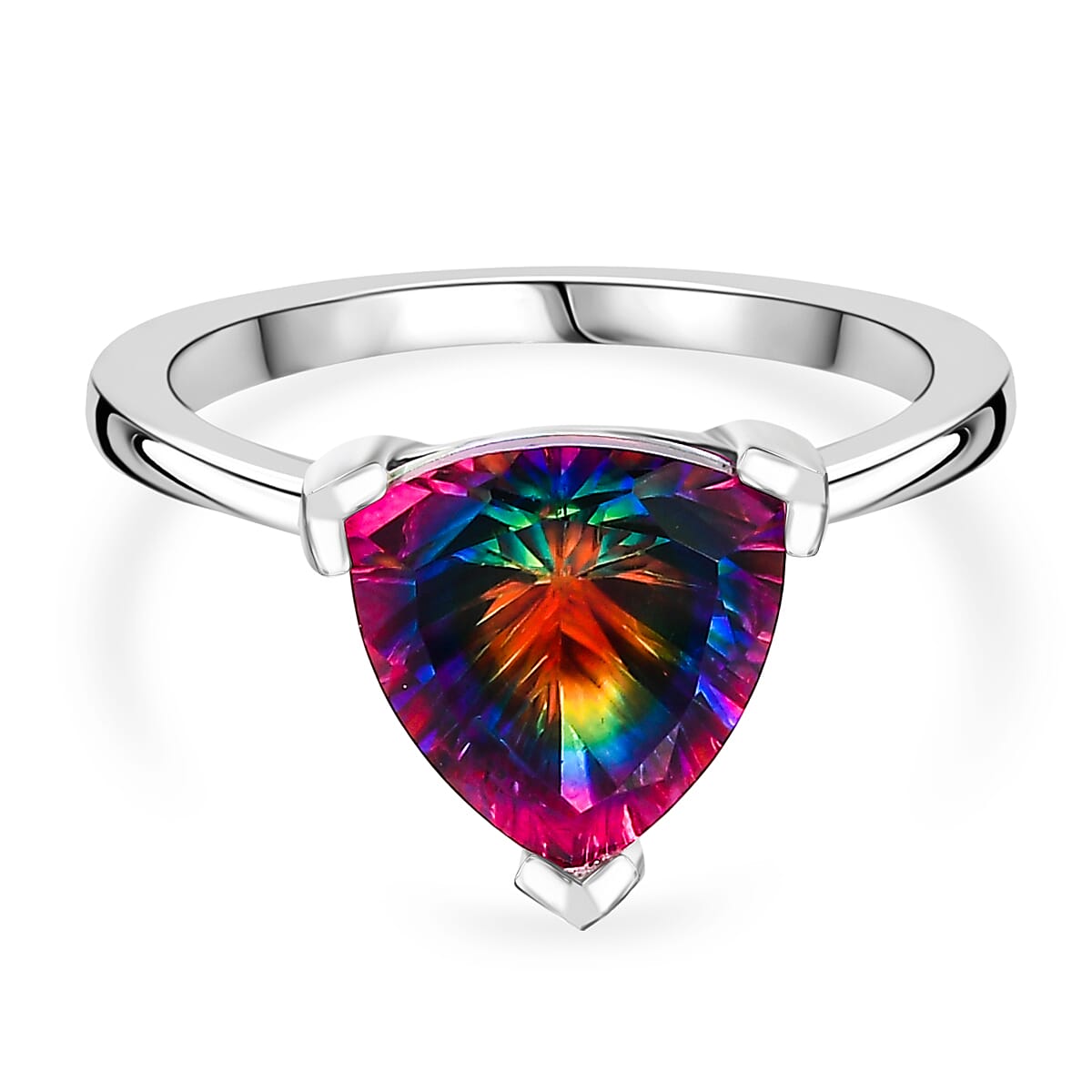 D'Joy Nebula Quartz Doublet Solitaire Ring in Platinum Overlay Sterling Silver 2.96 Ct. V32520060 0