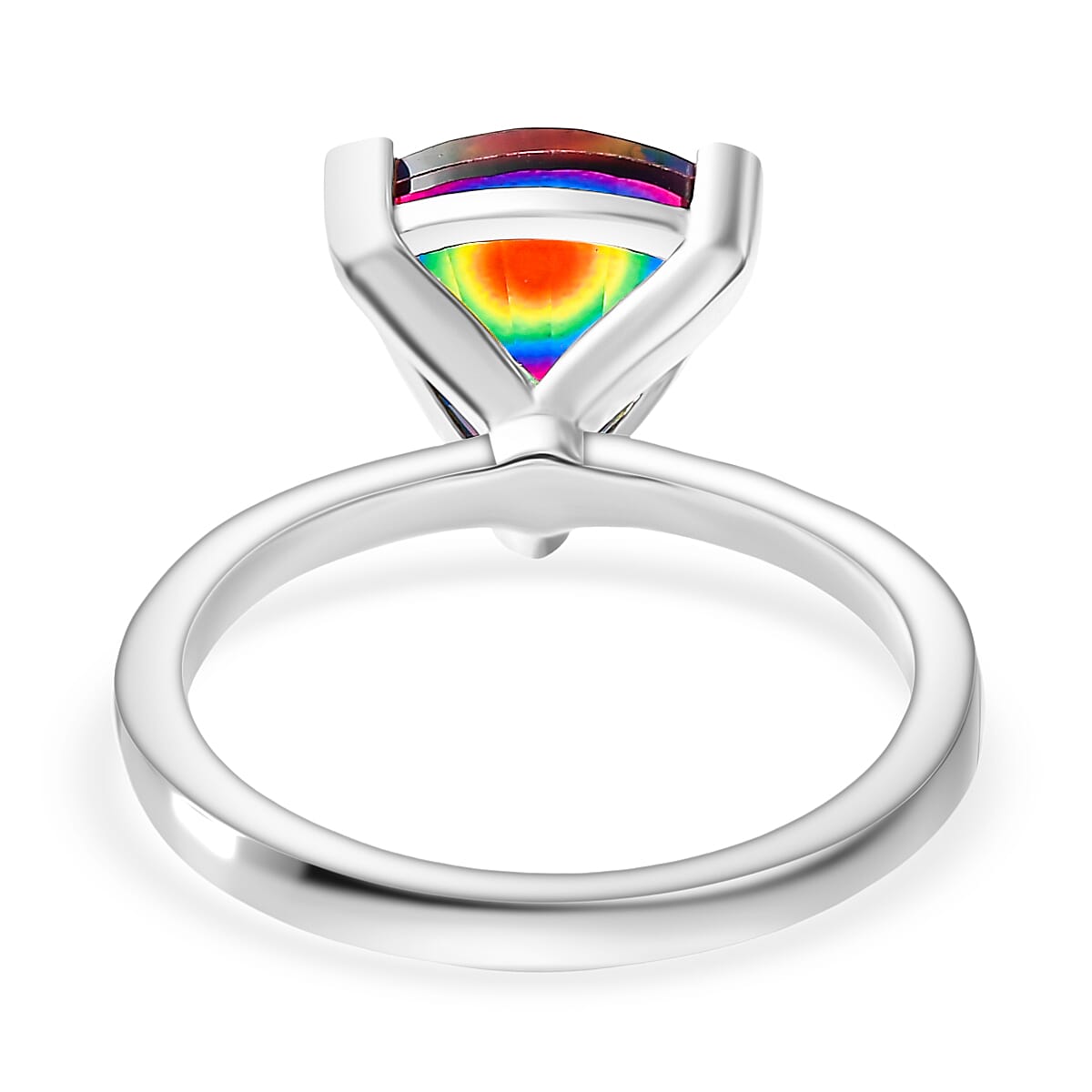 D'Joy Nebula Quartz Doublet Solitaire Ring in Platinum Overlay Sterling Silver 2.96 Ct. V32520060 5