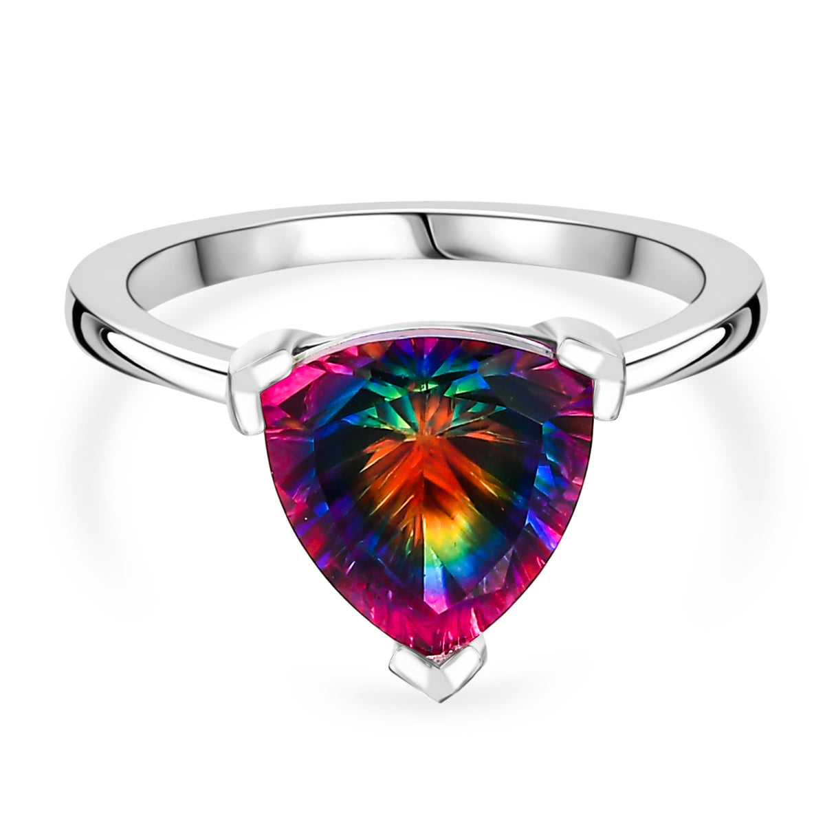 D'Joy Nebula Quartz Doublet Solitaire Ring in Platinum Overlay Sterling Silver 2.96 Ct. V32529510 0
