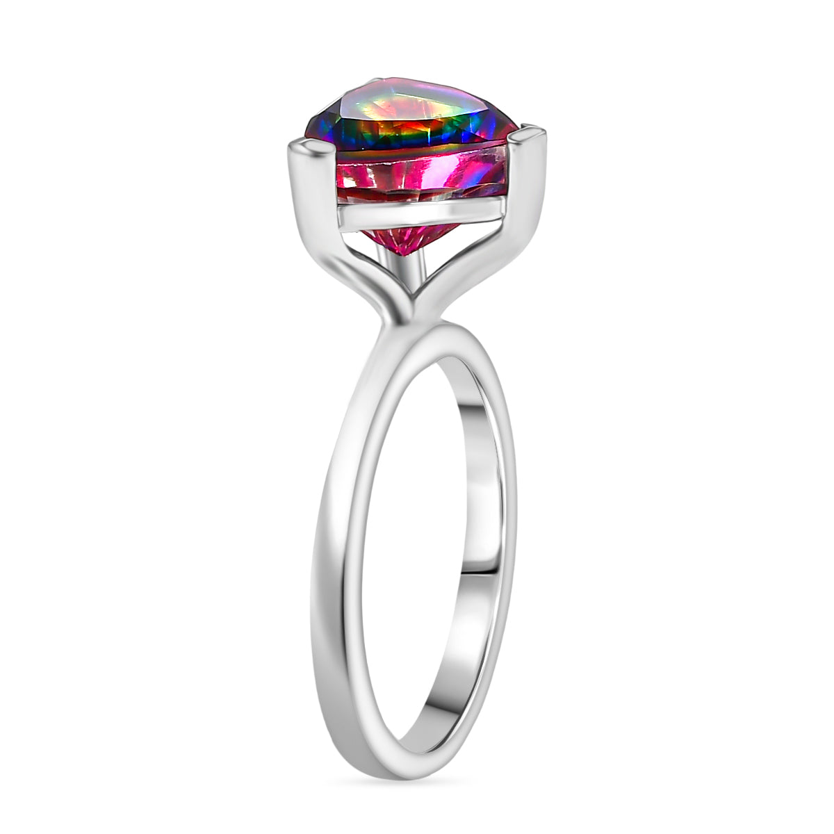 D'Joy Nebula Quartz Doublet Solitaire Ring in Platinum Overlay Sterling Silver 2.96 Ct. V32529510 4