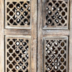Hand Carved Oxidized Pattern Table (53cm) - Silver & Brown._8374524_5