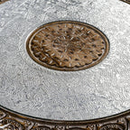 Hand Carved Oxidized Pattern Table (53cm) - Silver & Brown._8374524_6