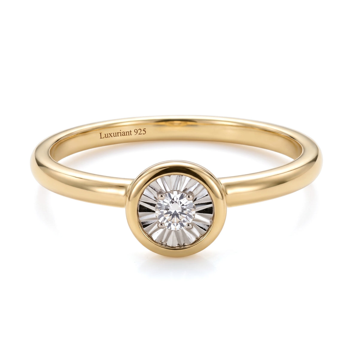 Luxuriant Illusion Plated Lab Grown Diamond Ring in 18K Yellow Gold Vermeil Over Sterling Silver V32652414 0