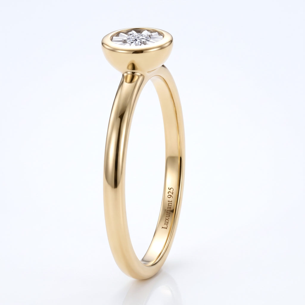 Luxuriant Lab Grown Diamond (SI-G/H) Solitaire Diamond Ring in 18K Vermeil Yellow Gold Plated Sterling Silver_8374534_3