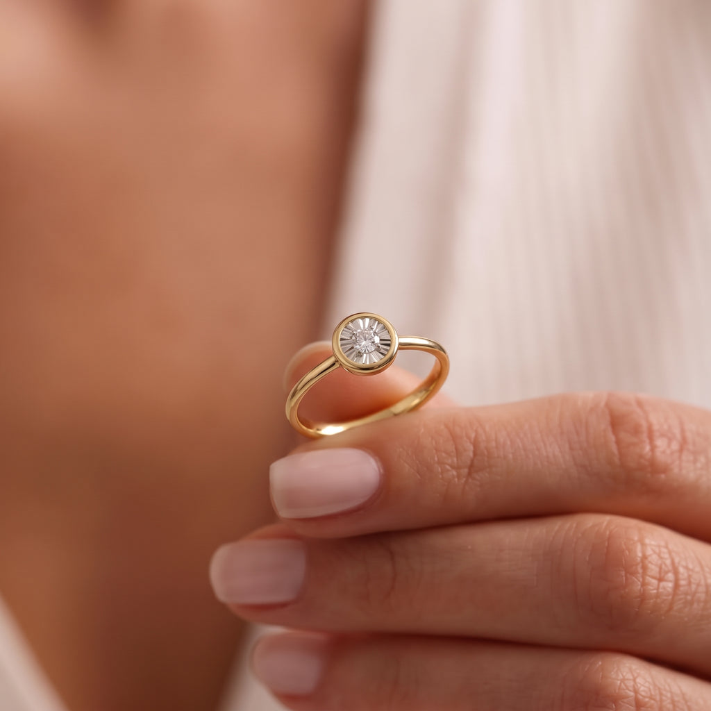 Luxuriant Lab Grown Diamond (SI-G/H) Solitaire Diamond Ring in 18K Vermeil Yellow Gold Plated Sterling Silver_8374534_4