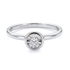 Luxuriant Lab Grown Diamond (SI-G/H) Solitaire Diamond Ring in Rhodium Overlay Sterling Silver_8374543