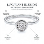 Luxuriant Lab Grown Diamond (SI-G/H) Solitaire Diamond Ring in Rhodium Overlay Sterling Silver_8374543_5