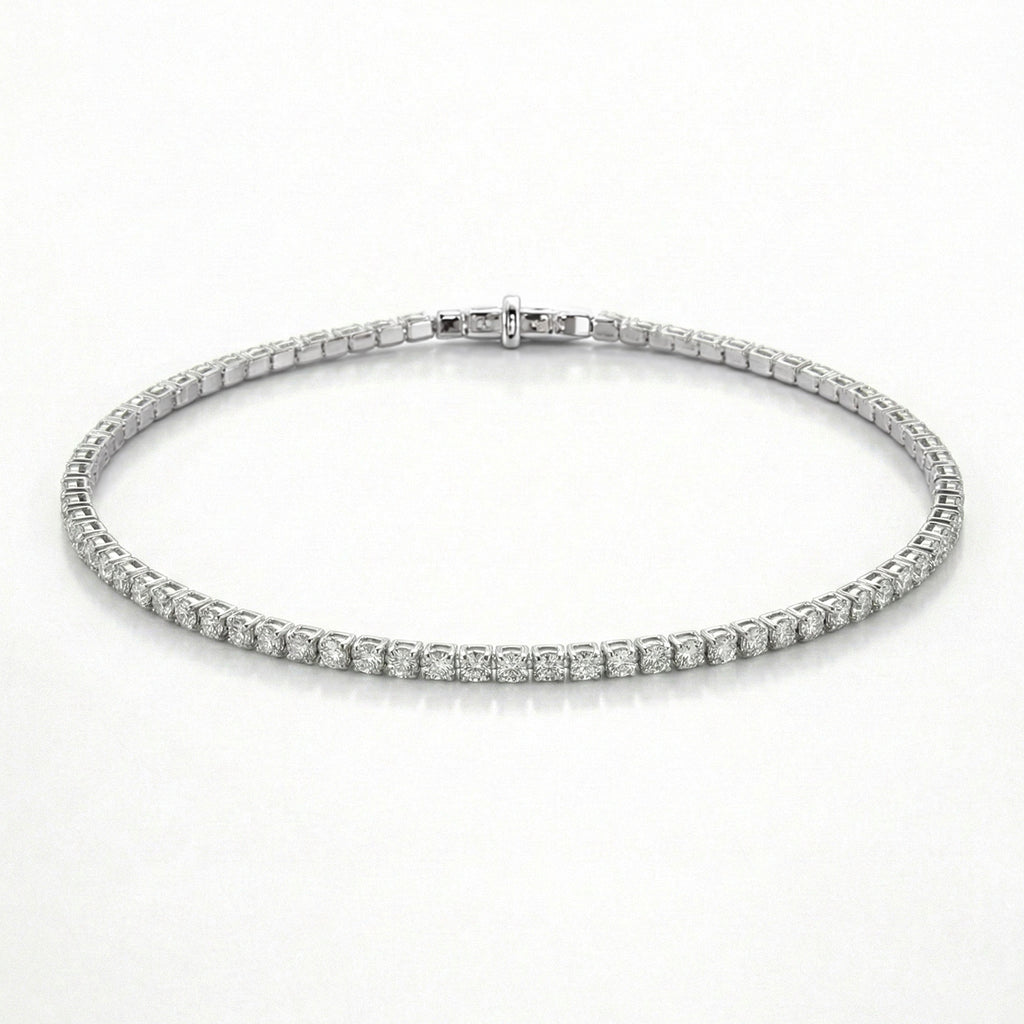 D'Joy - Moissanite Tennis Bracelet (Size 6.5) with Lobster Clasp in Rhodium Overlay Sterling Silver 2.00 Ct_8374645