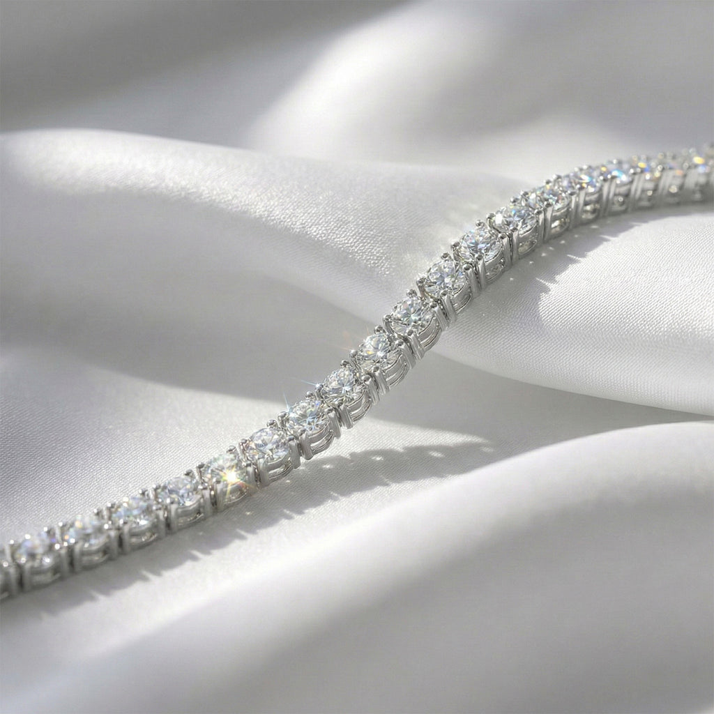 D'Joy - Moissanite Tennis Bracelet (Size 6.5) with Lobster Clasp in Rhodium Overlay Sterling Silver 2.00 Ct_8374645_4