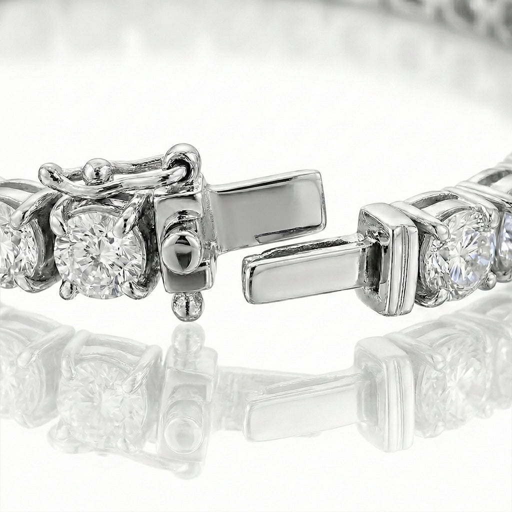 D'Joy - Moissanite Tennis Bracelet (Size 6.5) with Lobster Clasp in Rhodium Overlay Sterling Silver 2.00 Ct_8374645_5