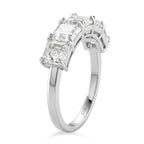 D'Joy Moissanite 5 Stone Ring in Rhodium Overlay Sterling Silver 3.45 Ct._8375002_3
