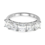 D'Joy Moissanite 5 Stone Ring in Rhodium Overlay Sterling Silver 3.45 Ct._8375003