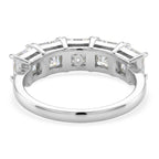 D'Joy Moissanite 5 Stone Ring in Rhodium Overlay Sterling Silver 3.45 Ct._8375003_4