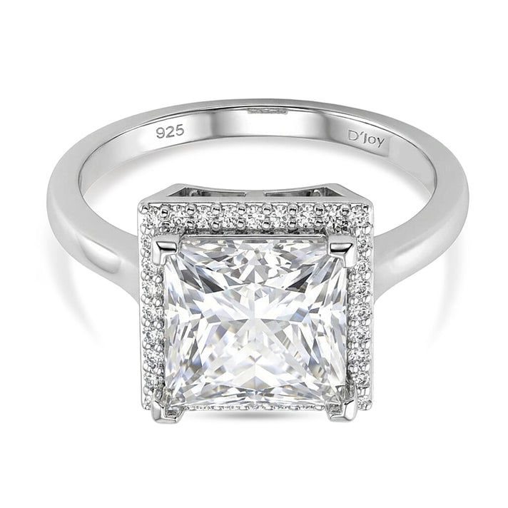 Moissanite Princess Cut Ring in Rhodium Overlay Sterling Silver 4.25 Ct. 8375031 1