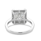 Moissanite Princess Cut Ring in Rhodium Overlay Sterling Silver 4.25 Ct._8375031_4