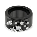 D'Joy Moissanite & Boots Black Jade Band Celestial Band Ring in Rhodium Overlay Sterling Silver 25.33 Ct._8375069