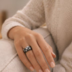 D'Joy Moissanite & Boots Black Jade Band Celestial Band Ring in Rhodium Overlay Sterling Silver 25.33 Ct._8375069_3