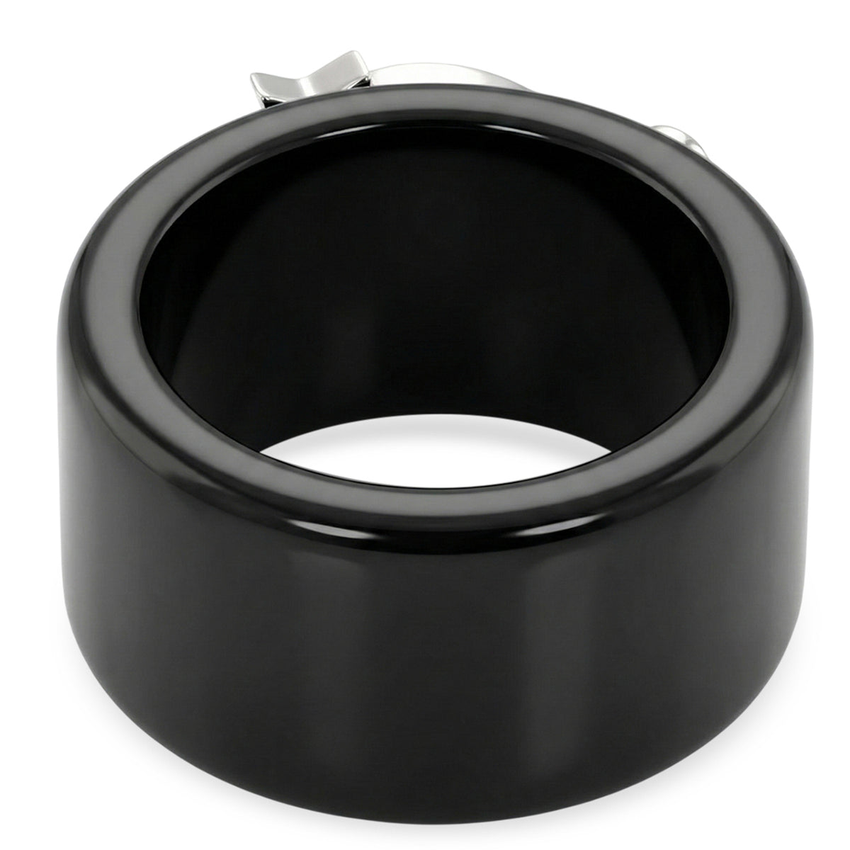 D'Joy Moissanite, Black Jade Band Celestial Ring in Rhodium Overlay Sterling Silver 25.33 Ct. V32577003 6