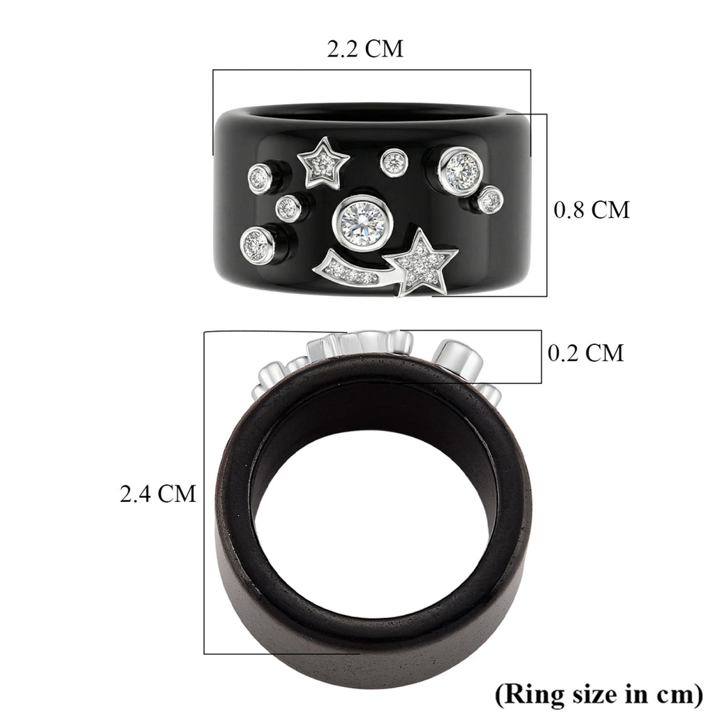 D'Joy Moissanite & Boots Black Jade Band Celestial Band Ring in Rhodium Overlay Sterling Silver 25.33 Ct._8375069_6