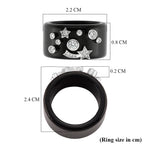 D'Joy Moissanite & Boots Black Jade Band Celestial Band Ring in Rhodium Overlay Sterling Silver 25.33 Ct._8375069_6