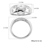 D'Joy Multi Cut Moissanite Wide Band Ring in Rhodium Overlay Sterling Silver_8375120_5