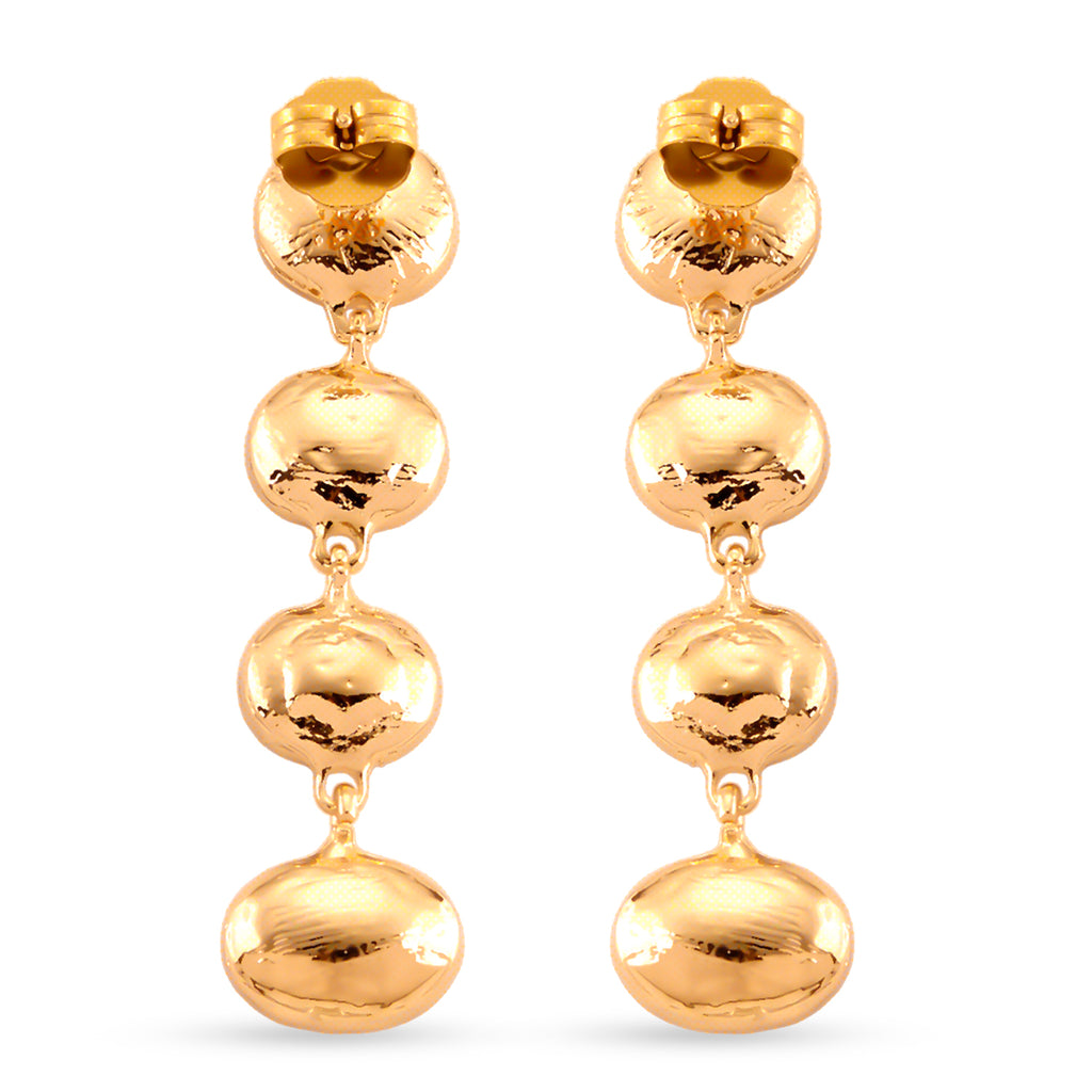 Blue Crystal Dangling Earring with Push Back in Yellow Gold Tone_8375212_3