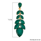 Green Crystal Dangling Earring with Push Back in Yellow Gold Tone_8375217_4