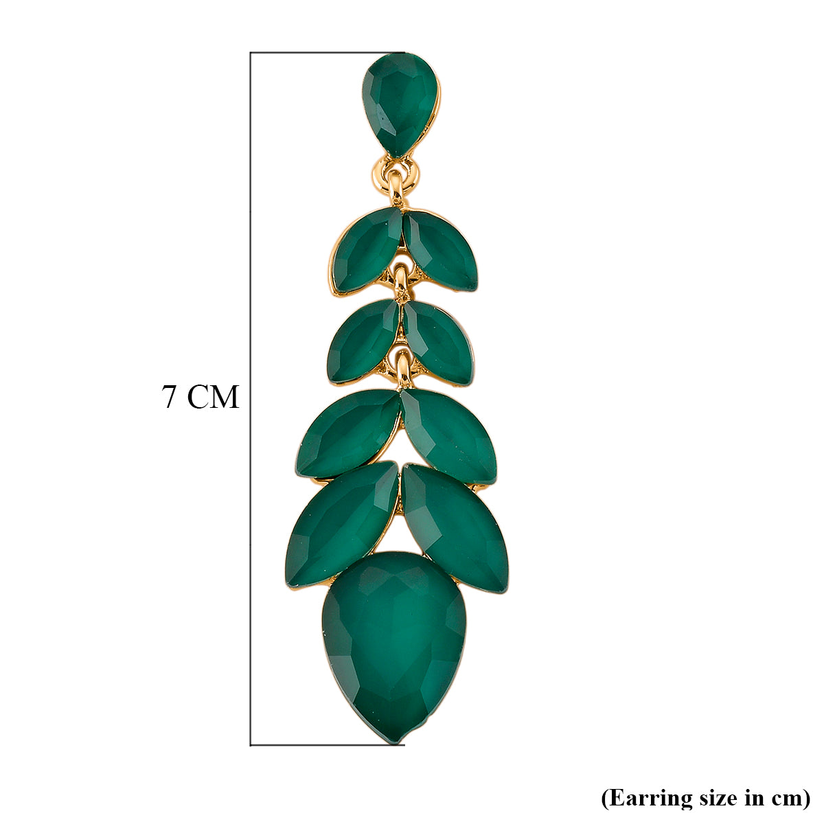 Green Crystal Dangling Earring with Push Back in Yellow Gold Tone 8375217 5