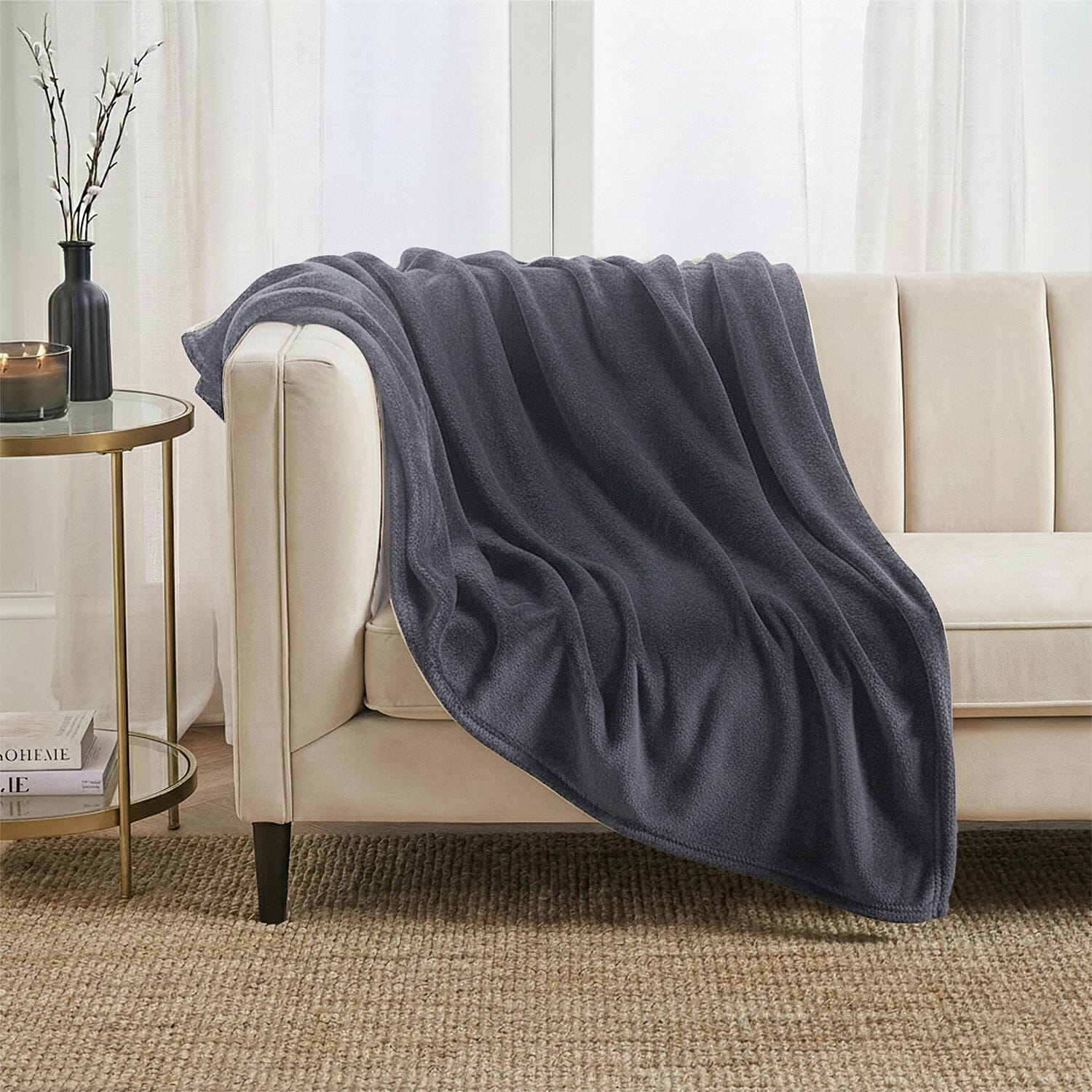 BIG CLOSEOUT OFFER - Ultra Luxurious Soft Velvet Touch Throw (Size 150 x 200 Cm) - Black 8375284 1