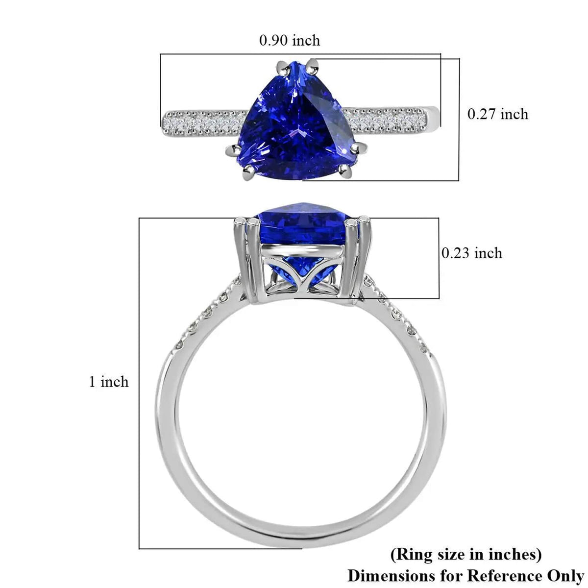 Iliana 18K W Gold AAA Tanzanite, White Diamond SI Ring, Gold Wt.2.8 Gms  2.050  Ct. 8375309 6