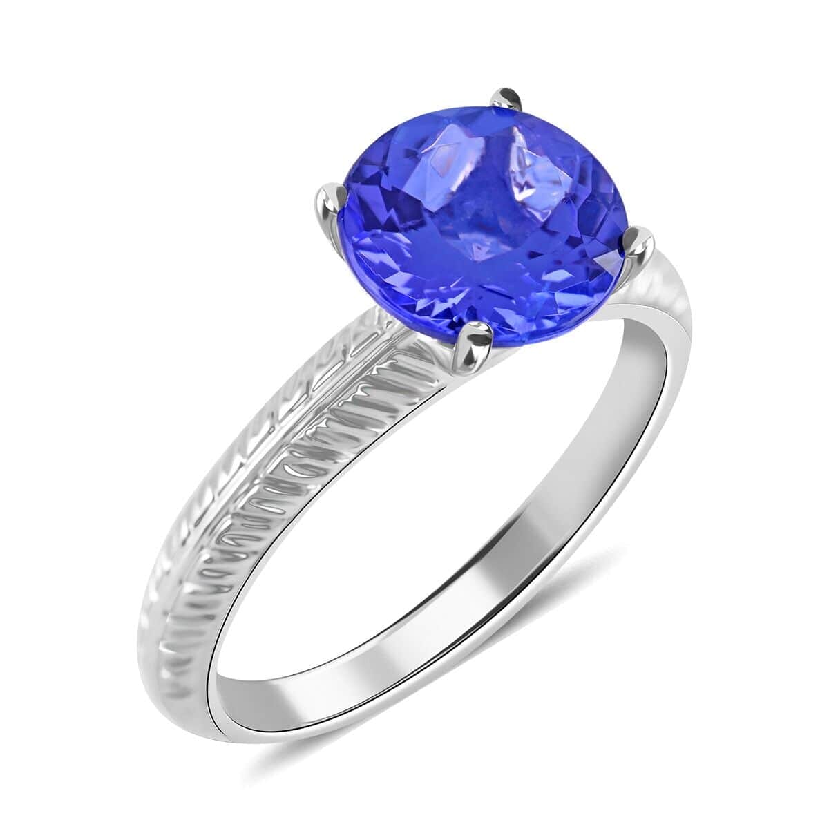 Certified &amp; Appraised RHAPSODY 950 Platinum AAAA Tanzanite Solitaire Ring 1.50 Ct. 8375331 0