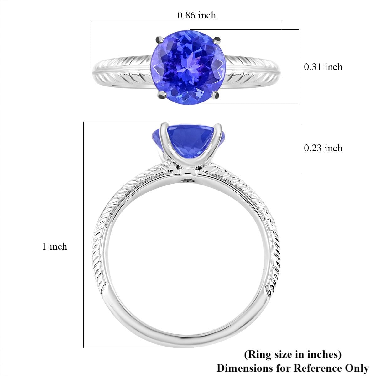 Certified &amp; Appraised RHAPSODY 950 Platinum AAAA Tanzanite Solitaire Ring 1.50 Ct. 8375331 4
