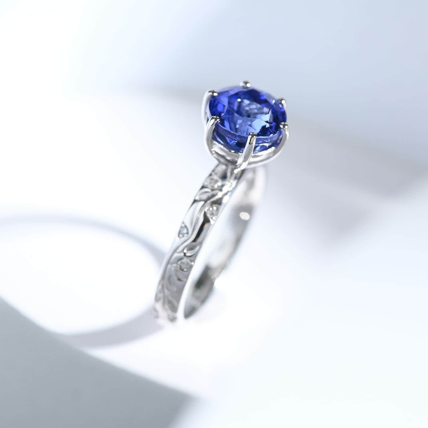 Certified &amp; Appraised RHAPSODY 950 Platinum AAAA Tanzanite, White Diamond VS Ring 2.50 Ct. 8375343 1